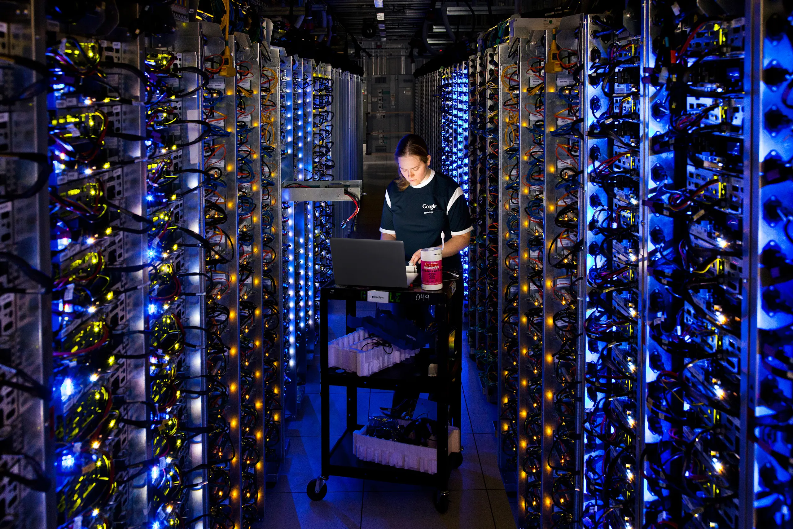 Aerial view of an enterprise data center facility